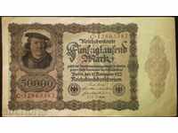 Bancnota Germania 50 000 Brands 1922 VF rare proiect de lege