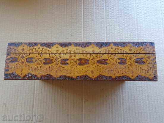 Delivery of Old pyrographic wooden box, wooden, 30s Delivery of Old pyrographic wooden box, wooden, 30s