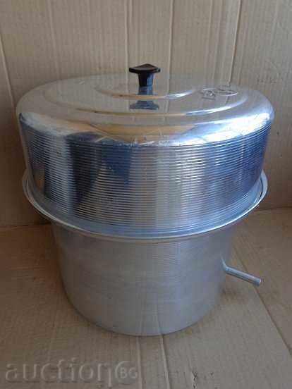 Aluminum vessel with cover, USSR - 5 Aluminum vessel with cover, USSR - 5