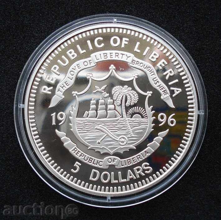 (¯`'•.¸ 5 dollars 1996 LIBERIA UNC ¸.•'´¯) with price 84.00 BGN | € 42.95 (¯`'•.¸ 5 dollars 1996 LIBERIA UNC ¸.•'´¯) with price 84.00 BGN | € 42.95