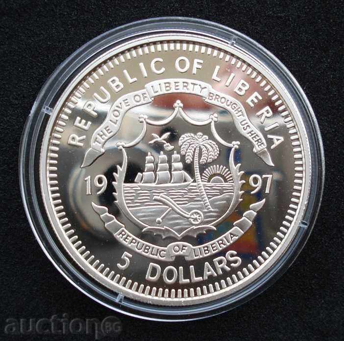 (¯`'•.¸ 5 dollars 1997 LIBERIA UNC ¸.•'´¯) with price 84.00 BGN | € 42.95 (¯`'•.¸ 5 dollars 1997 LIBERIA UNC ¸.•'´¯) with price 84.00 BGN | € 42.95