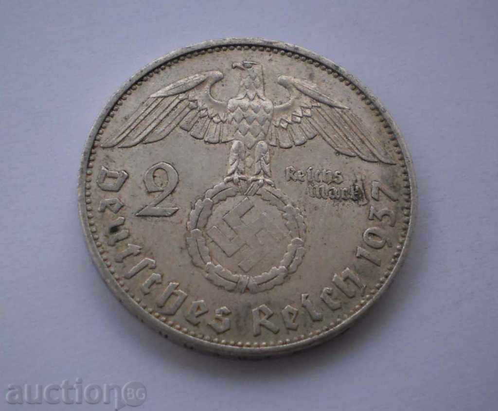 Germany III Reich 2 Mark 1937 - Muldehuite UNC