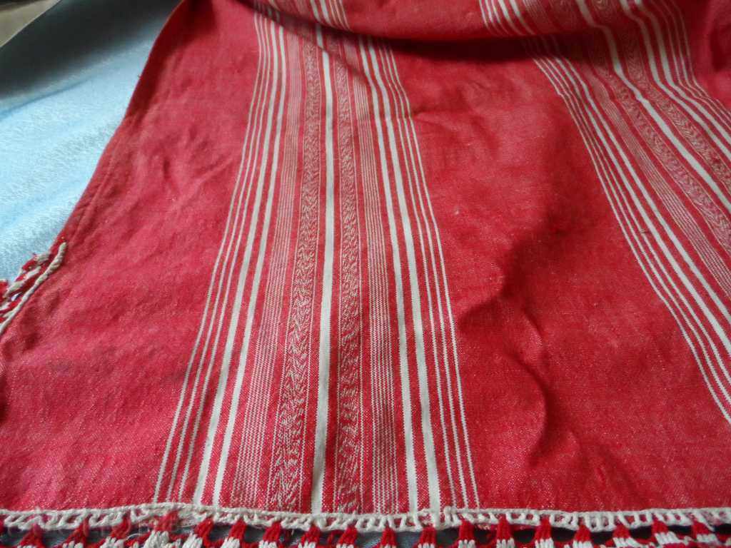 Handwoven bedspread with knitted lace - 6 Handwoven bedspread with knitted lace - 6