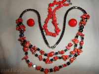 WHEELS AND WEDDINGS with red coral and hematite and SHIRTS