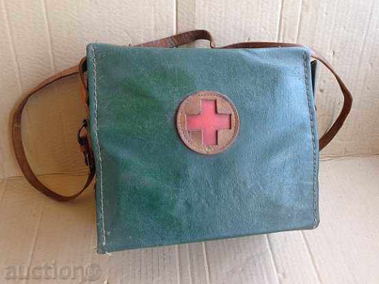 Ιατρική τσάντα εκπαιδευτή υγιεινής Ερυθρού Σταυρού δεκαετίας 40-60 Ιατρική τσάντα εκπαιδευτή υγιεινής Ερυθρού Σταυρού δεκαετίας 40-60
