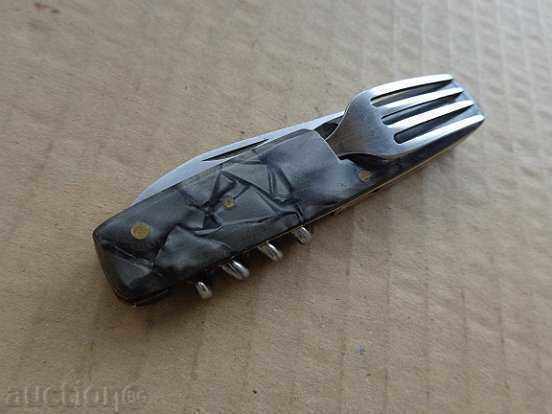 Old Soccer knife with sickle and hammer, knife, opener - 6 Old Soccer knife with sickle and hammer, knife, opener - 6