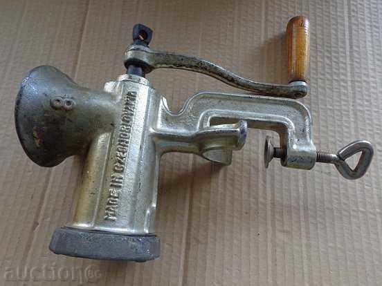 Old metallic meat grinder Czechoslovakia