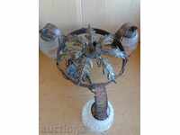Old wrought chandelier, lamp, lantern, lamp, lampshade 3 pieces