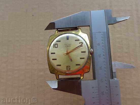 Hand watch "POLET" with gold plating, second hand, WORKS - 6 Hand watch "POLET" with gold plating, second hand, WORKS - 6