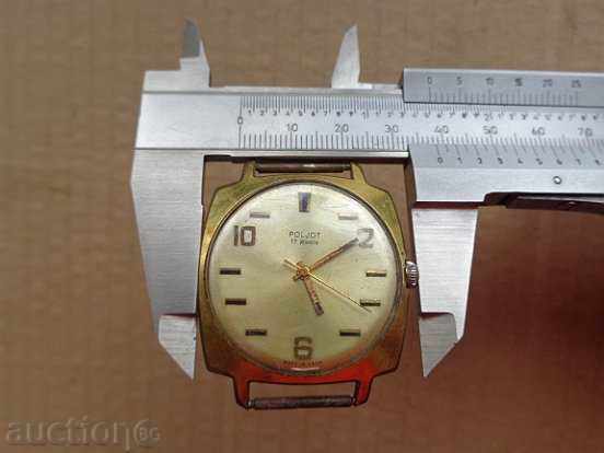 Hand watch "POLET" with gold plating, second hand, WORKS - 7 Hand watch "POLET" with gold plating, second hand, WORKS - 7