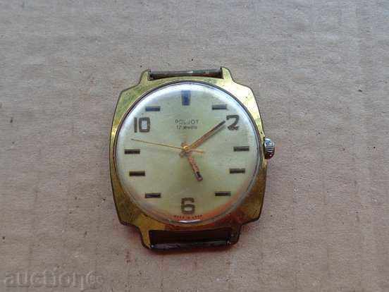 Hand watch "POLET" with gold plating, second hand, WORKS Hand watch "POLET" with gold plating, second hand, WORKS