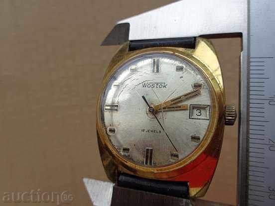 Vostok Hand-Wound Watch with Gold Plating, Second Hand, WORKING with price 117.00 BGN | € 59.82 Vostok Hand-Wound Watch with Gold Plating, Second Hand, WORKING with price 117.00 BGN | € 59.82