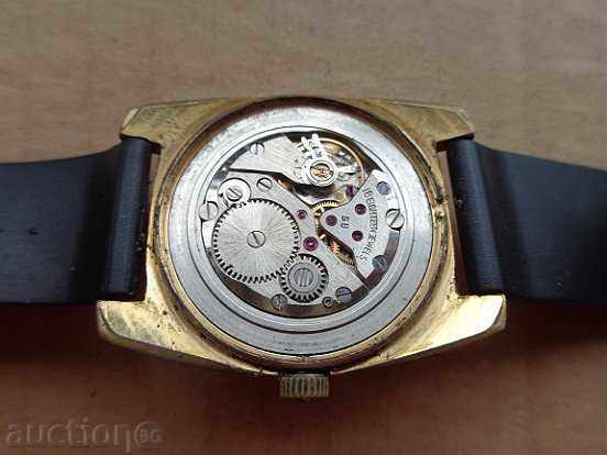 Auction Vostok Hand-Wound Watch with Gold Plating, Second Hand, WORKING Auction Vostok Hand-Wound Watch with Gold Plating, Second Hand, WORKING