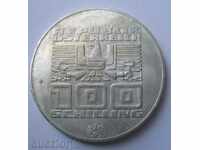 100 шилинга сребро Австрия 1976 - сребърна монета 3