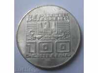 100 шилинга сребро Австрия 1975 - сребърна монета 2