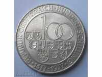 100 шилинга сребро Австрия 1977 - сребърна монета