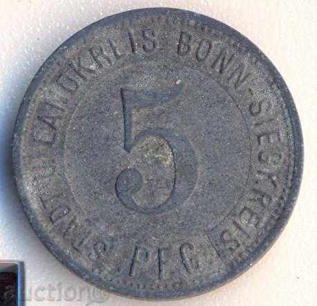 Germania Land Kreis Bonn-Siegkreis 5 pfenigi 1919, zinc cu preț 7.00 BGN | € 3.58 Germania Land Kreis Bonn-Siegkreis 5 pfenigi 1919, zinc cu preț 7.00 BGN | € 3.58