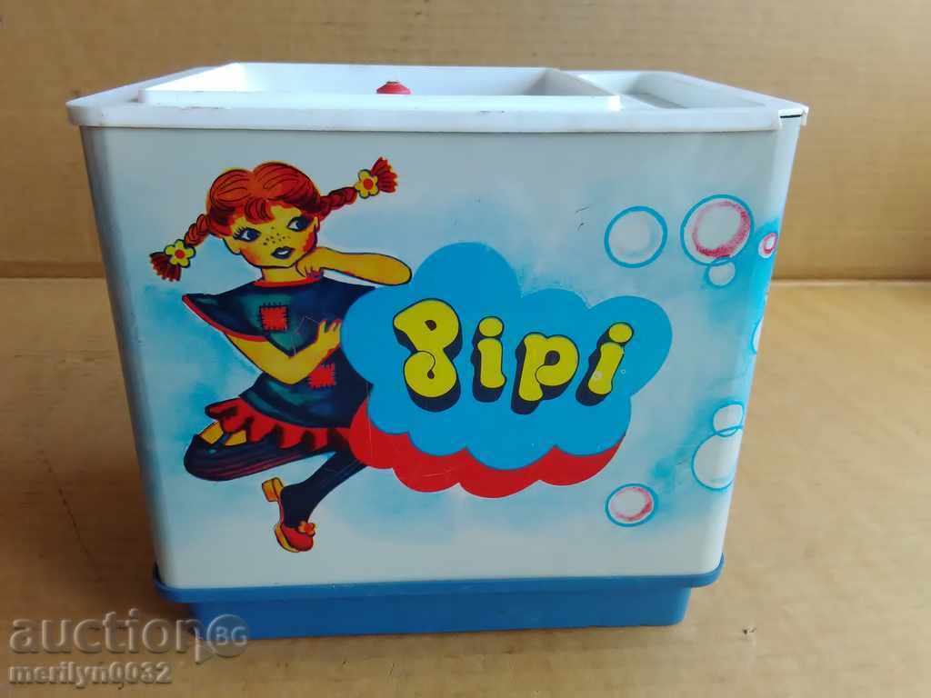 Children's tin toy washing machine Pippi Longstocking USSR