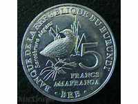 5 franci 2014 (Macarale de păsări), Burundi