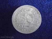 50 пфениг 1921 г - алуминий - буква F