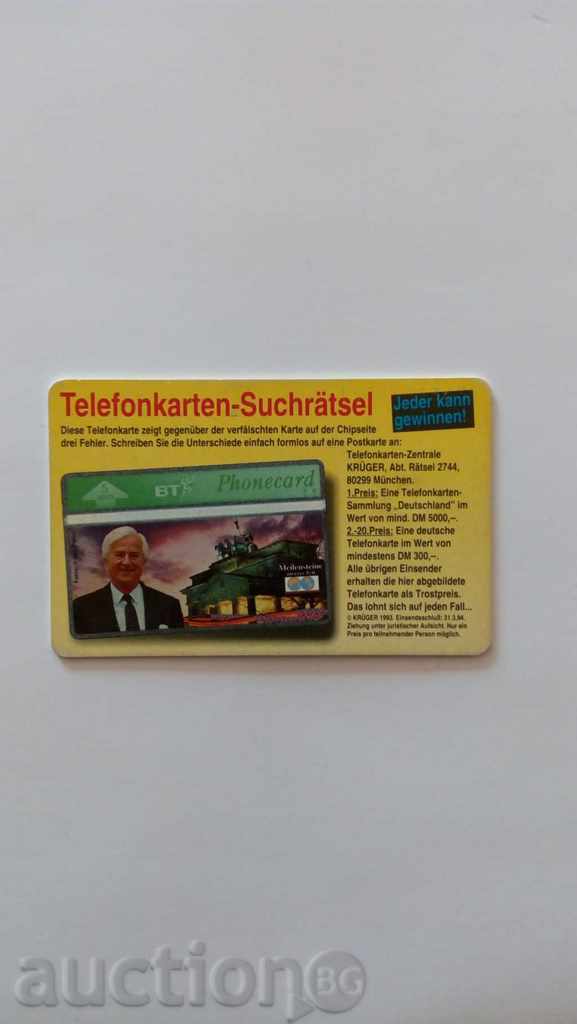 Calling Card Telefonkarten-Suchratsel 12 DM