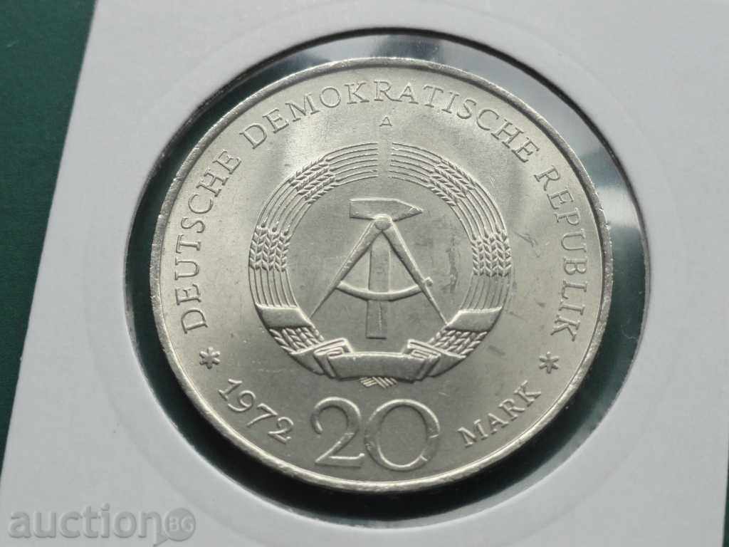 Germany 1972 - 20 marks "Friedrich v. Schiller" GDR with price 9.60 BGN | € 4.91 Germany 1972 - 20 marks "Friedrich v. Schiller" GDR with price 9.60 BGN | € 4.91