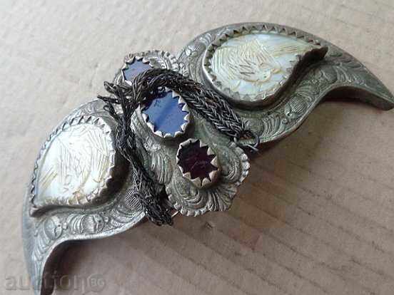 Доставка на Възрожденски чукани  сребърни пафти със седеф, пафта, сребро