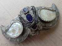 Renaissance hammered silver paftas with mother-of-pearl, paftas, silver