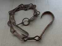 Old chain for hearth, wrought iron, old primitive