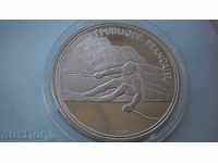 Monedă de argint 100 Franci 1989 Franța-Albertville 92