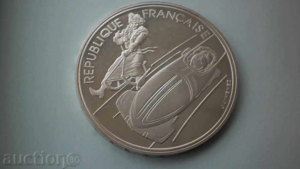 Monedă de argint 100 Franci 1990 Franța-Albertville 92