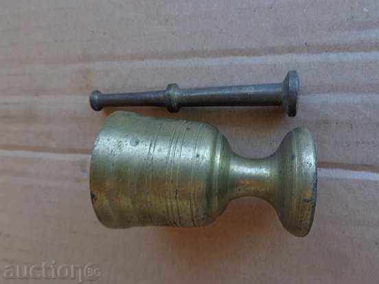 Old bronze mortar with a hammer mill - 7