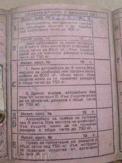 Old Document Driving License, Real Soccer of Bulgaria - 5 Old Document Driving License, Real Soccer of Bulgaria - 5