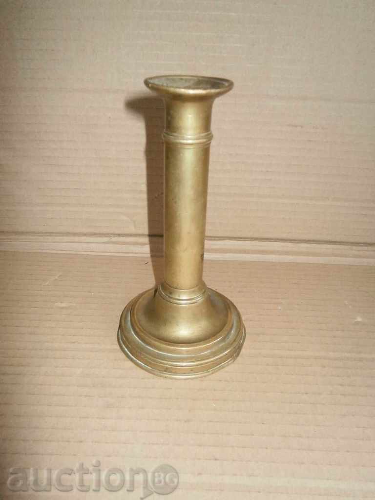 Old bronze candlestick, candle, lamp - 19th century