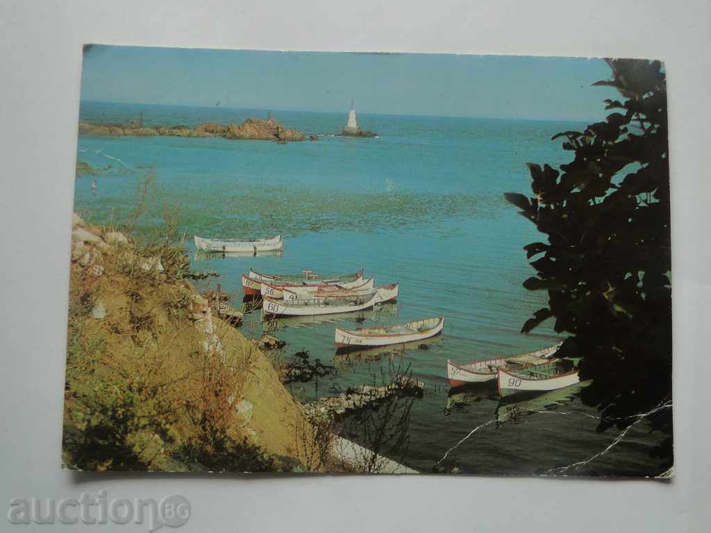 Ahtopol lighthouse and boats on pier K 63