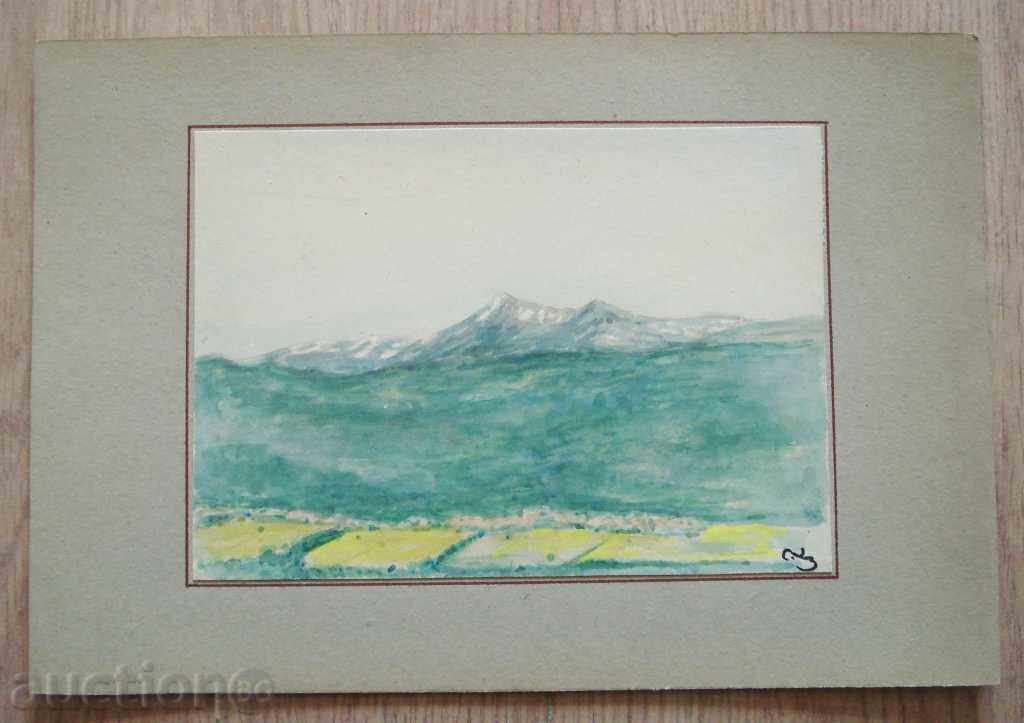 253 С.Д.З. landscape watercolor signed P.29 / 20 cm