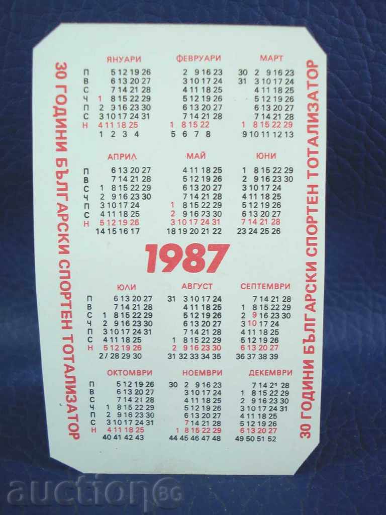 4961 Bulgaria calendar Sport Todo athletics 1987г. with price 0.50 BGN | € 0.26