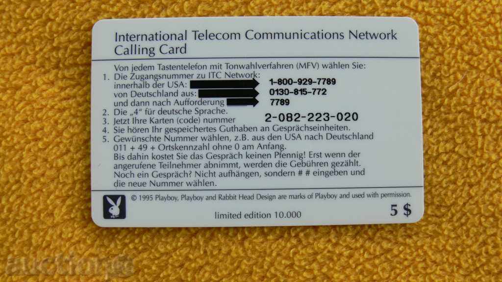 PLAYBOY - "PLAYBOY" PHONOKARTA with price 22.00 BGN | € 11.25 PLAYBOY - "PLAYBOY" PHONOKARTA with price 22.00 BGN | € 11.25
