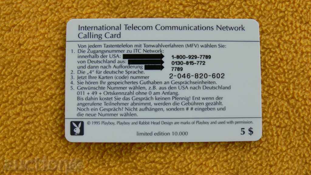 PLAYBOY - "PLAYBOY" PHONOKARTA with price 22.00 BGN | € 11.25 PLAYBOY - "PLAYBOY" PHONOKARTA with price 22.00 BGN | € 11.25