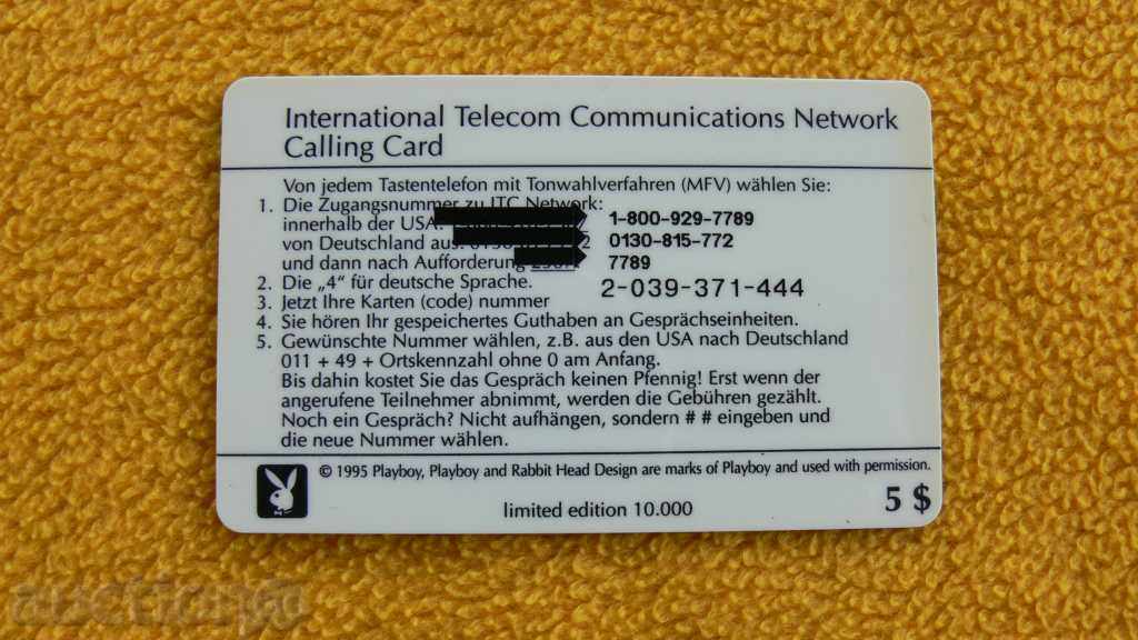 PLAYBOY - "PLAYBOY" PHONOKARTA with price 22.00 BGN | € 11.25 PLAYBOY - "PLAYBOY" PHONOKARTA with price 22.00 BGN | € 11.25