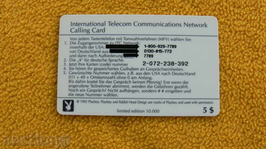 PLAYBOY - "PLAYBOY" PHONOKARTA with price 22.00 BGN | € 11.25 PLAYBOY - "PLAYBOY" PHONOKARTA with price 22.00 BGN | € 11.25