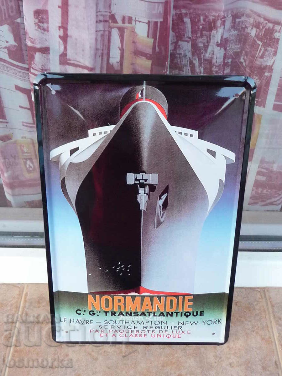 Metal Signboard Ship Steamer Liner New York Krum Narmland with price 18.00 BGN | € 9.20 Metal Signboard Ship Steamer Liner New York Krum Narmland with price 18.00 BGN | € 9.20
