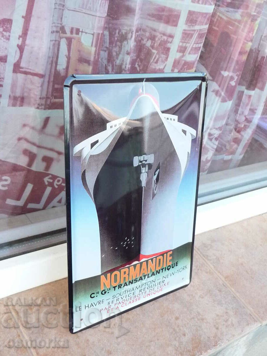 Auction Metal Signboard Ship Steamer Liner New York Krum Narmland Auction Metal Signboard Ship Steamer Liner New York Krum Narmland