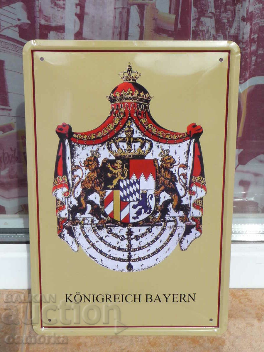 Metal plate various Bavaria Germany Bayern coat of arms Munich