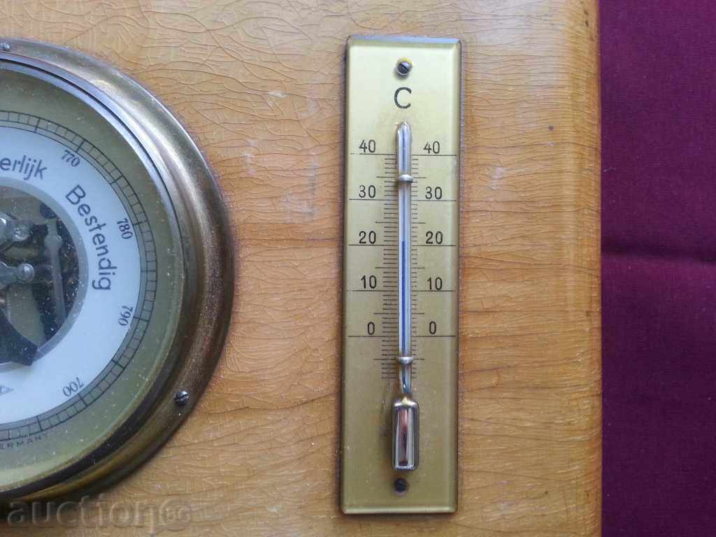 Auction Old German Barometer with Thermometer Auction Old German Barometer with Thermometer