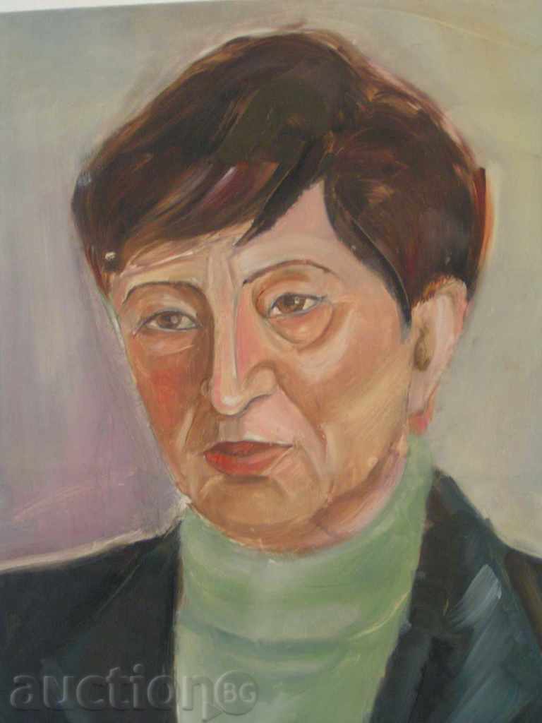 Portrait woman, oil paints, cardboard with price 10.00 BGN | € 5.11