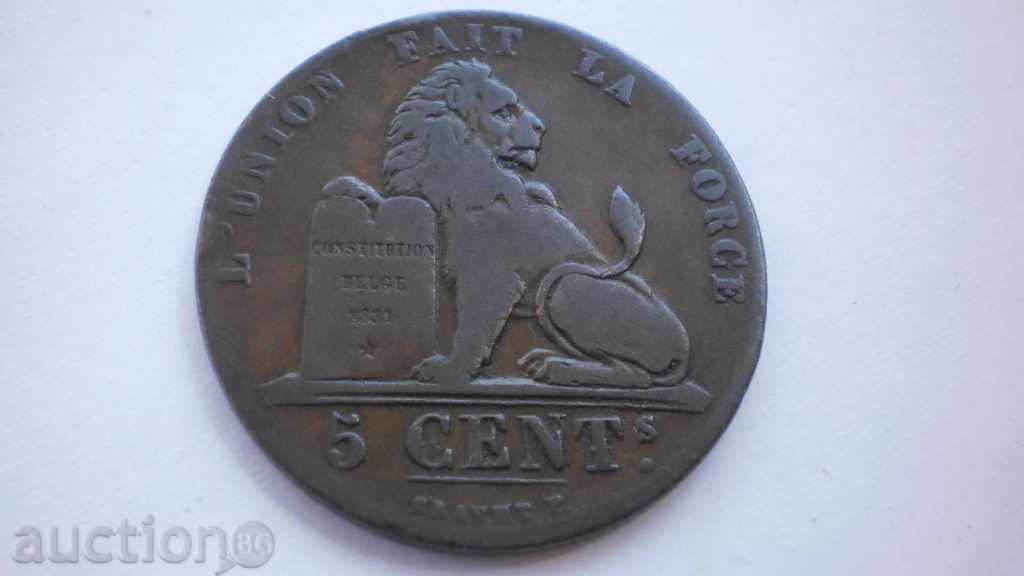 Belgium 5 Cents 1841 Pretty Rare Coin