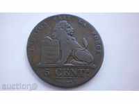 Белгия 5 Цента 1841 Доста Рядка Монета