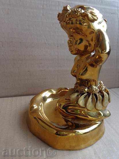 An old gilded ashtray with a figure, statuette, sculpture - 5 An old gilded ashtray with a figure, statuette, sculpture - 5