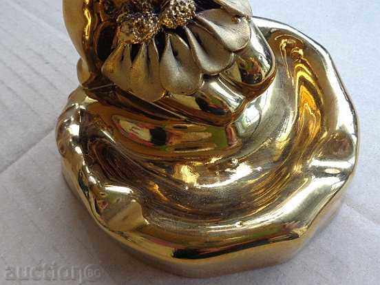 An old gilded ashtray with a figure, statuette, sculpture - 6 An old gilded ashtray with a figure, statuette, sculpture - 6